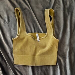 Zara Olive Ribbed Tank Top